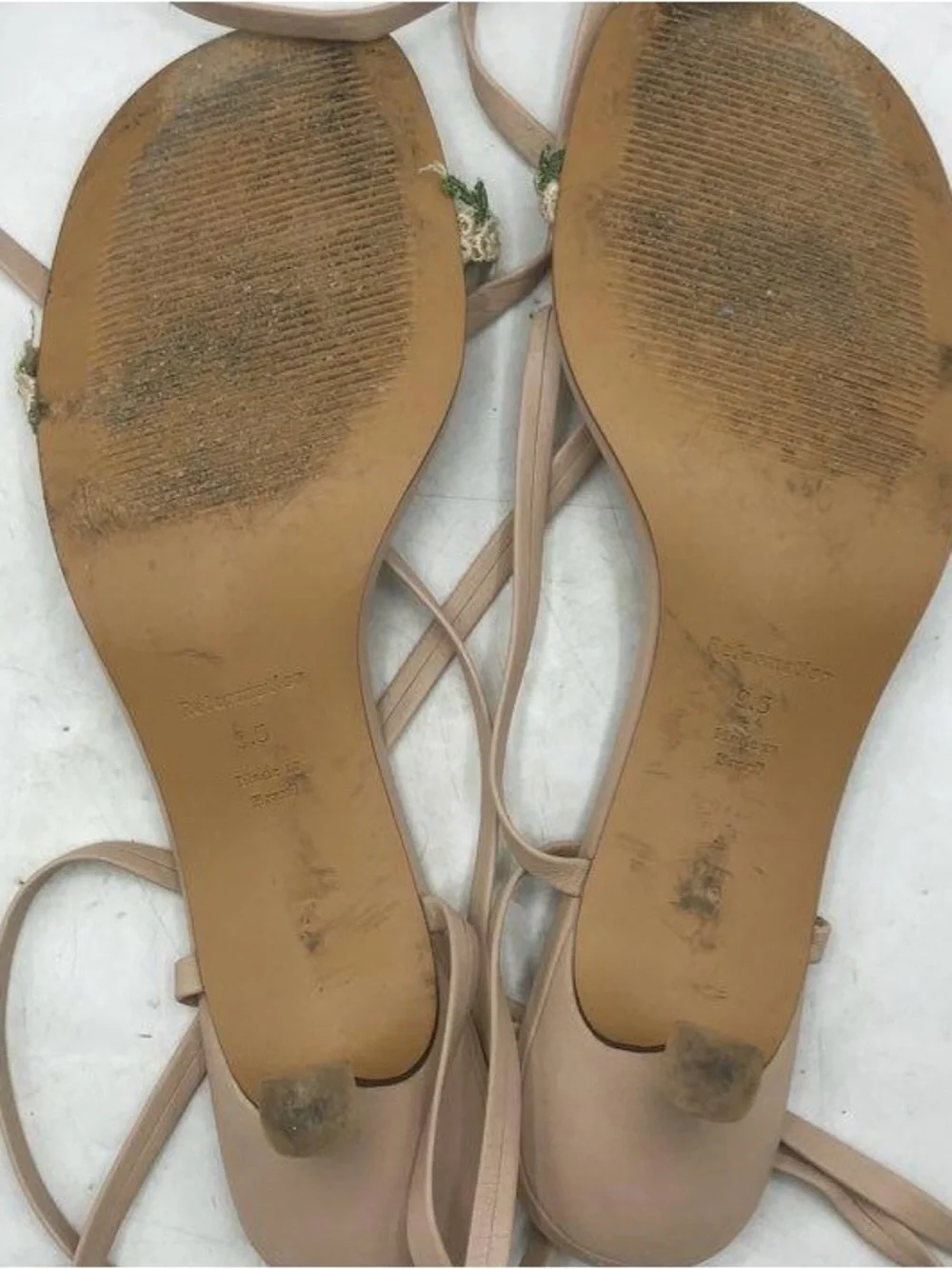 Reformation Carina Tan Rose Lace-Up Sandals - Picture 5 of 6